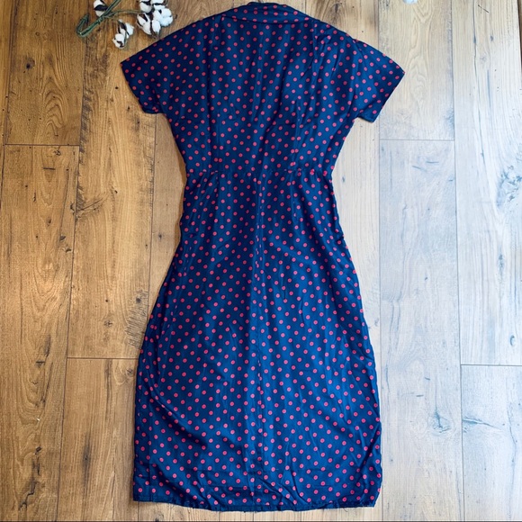 Vintage 1950s Polka Dot Wiggle Dress - Picture 7 of 8